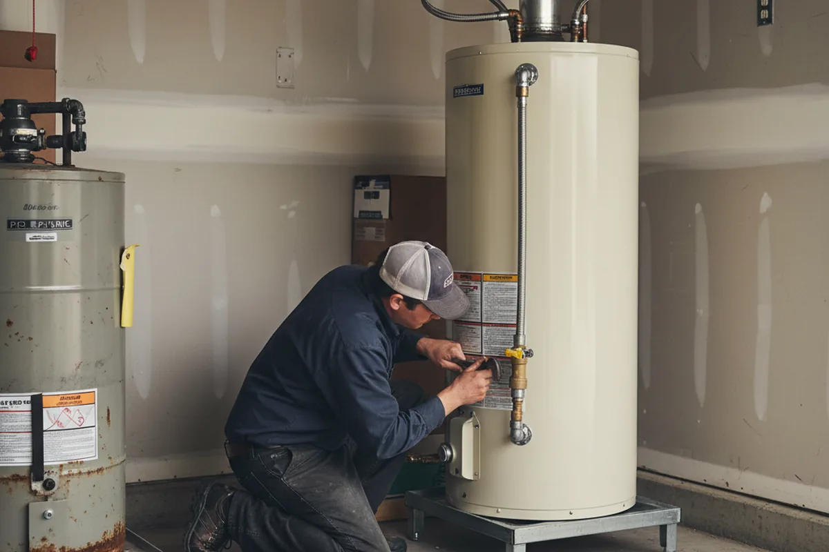Water heater and shutoff valve replacement in Leicester