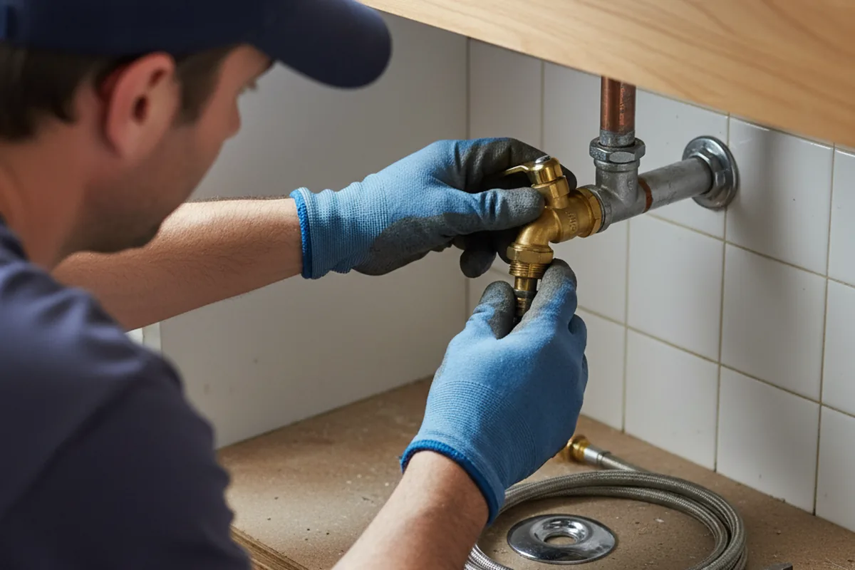 Shutoff valve and fitting work during Emergency Plumbing in Leicester